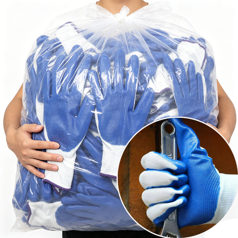 Nitrile Mechanic Glove - 1/12pair Working Gloves Premium Nitrile Coated
