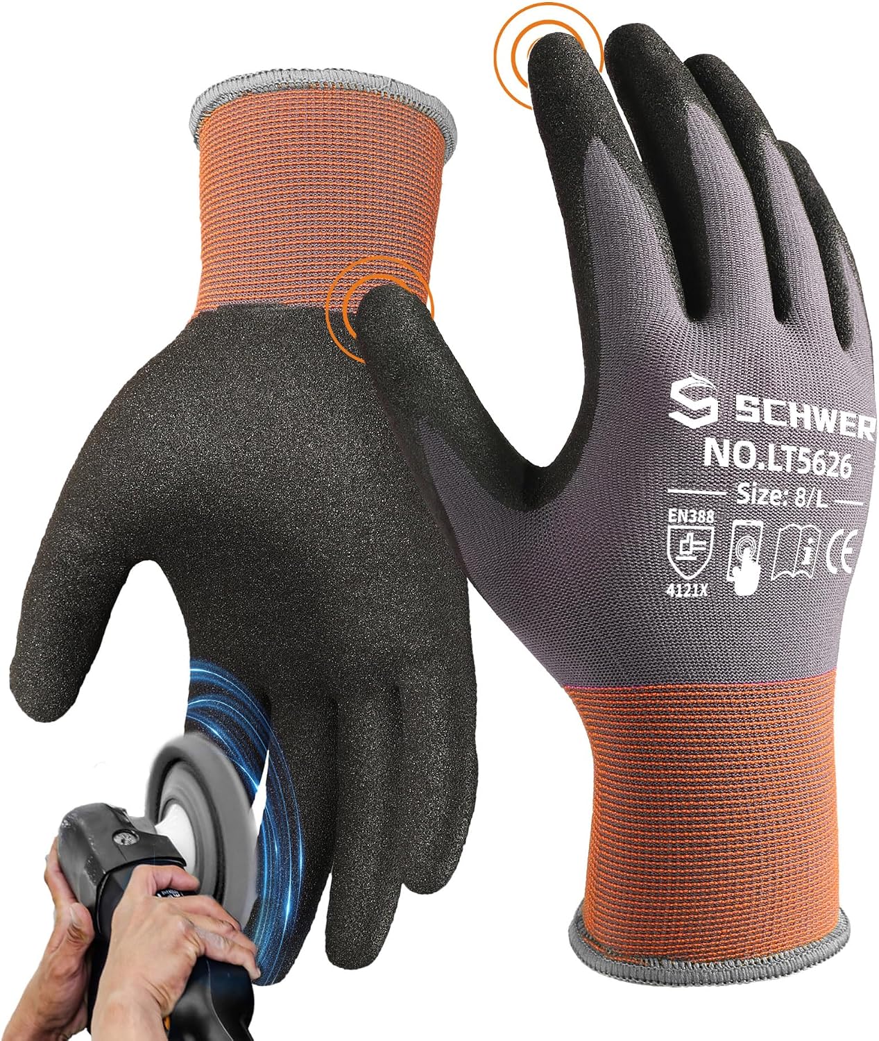Cut Resistant Glove - 6 Pairs Heavy Duty Work Gloves,