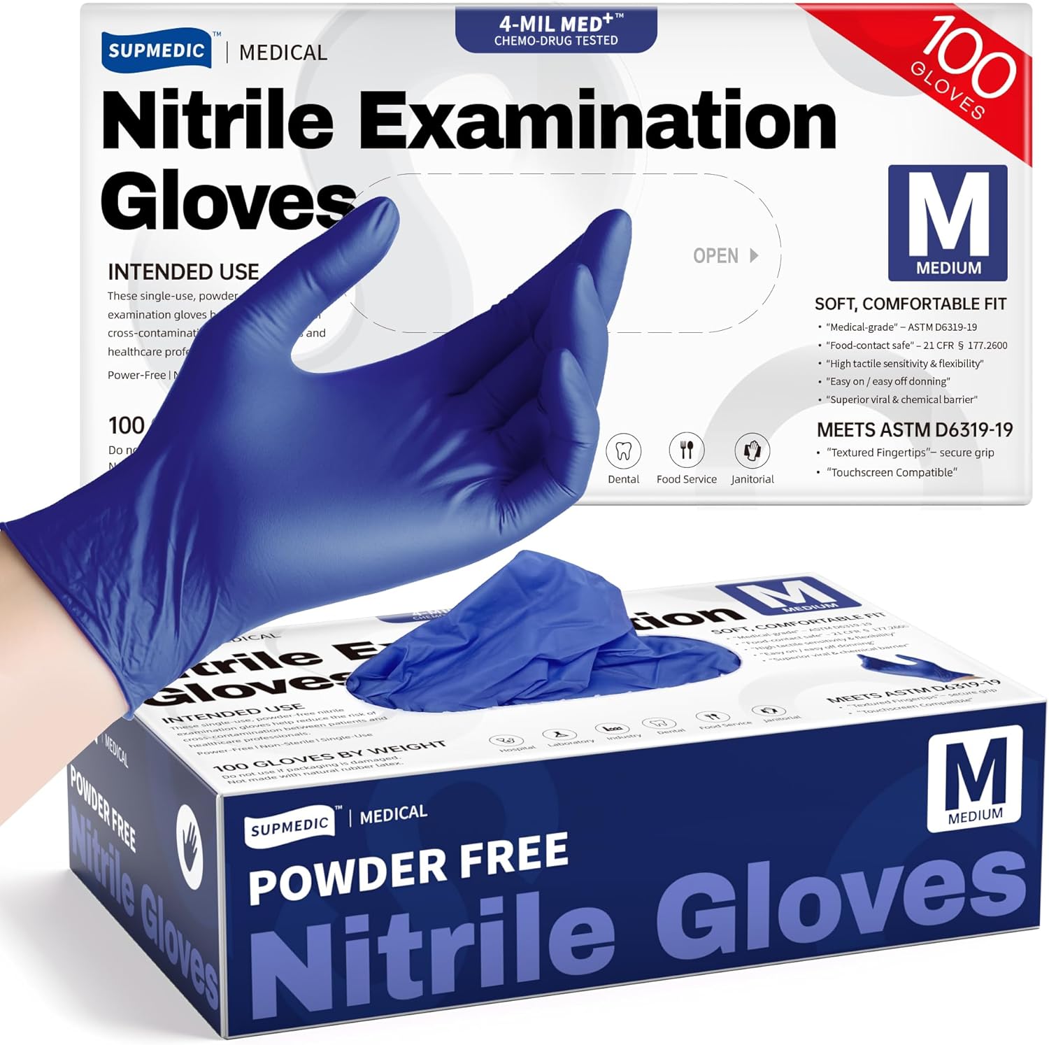 Exam Glove Nitrile - Nitrile Exam Gloves, 4 Mil MED+