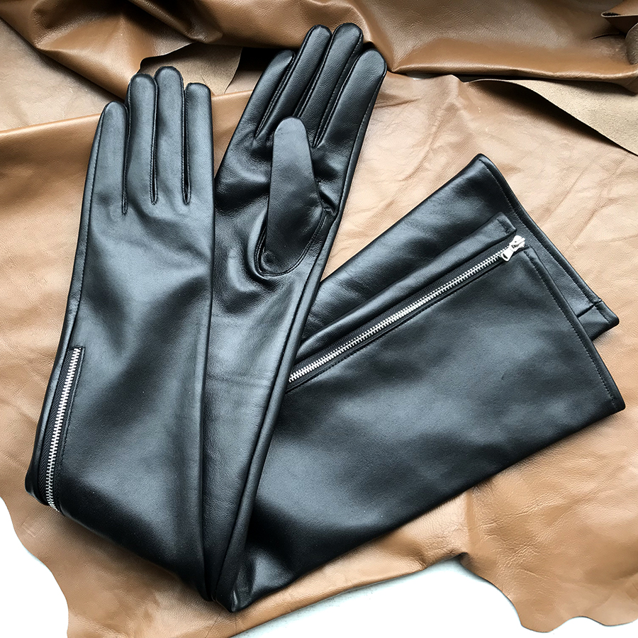 Leather Driving Glove - Men real sheep leather glove side