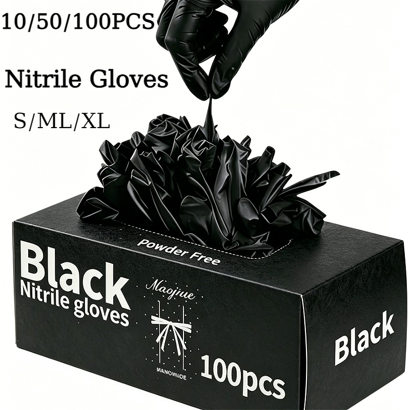 Nitrile Mechanic Glove - 10/50/100PCS Black Disposable Nitrile Gloves Heavy