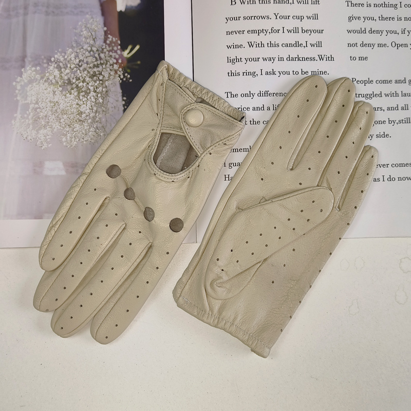 Leather Driving Glove - Thin Women's Sheepskin Driver Gloves Summer