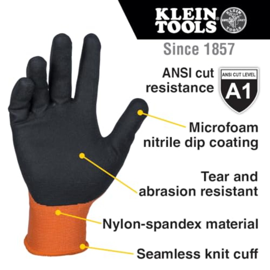 60581 Work Gloves, Knit Dipped - Cut Resistant Glove ulasan dan harga