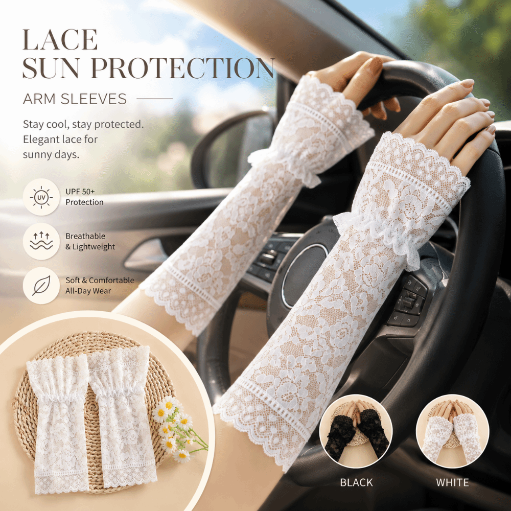 Lace Ruffles Pleated Detachabl - Fingerless Glove Knit ulasan dan harga