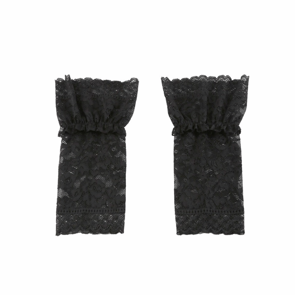 Lace Ruffles Pleated Detachabl - Fingerless Glove Knit ulasan dan harga