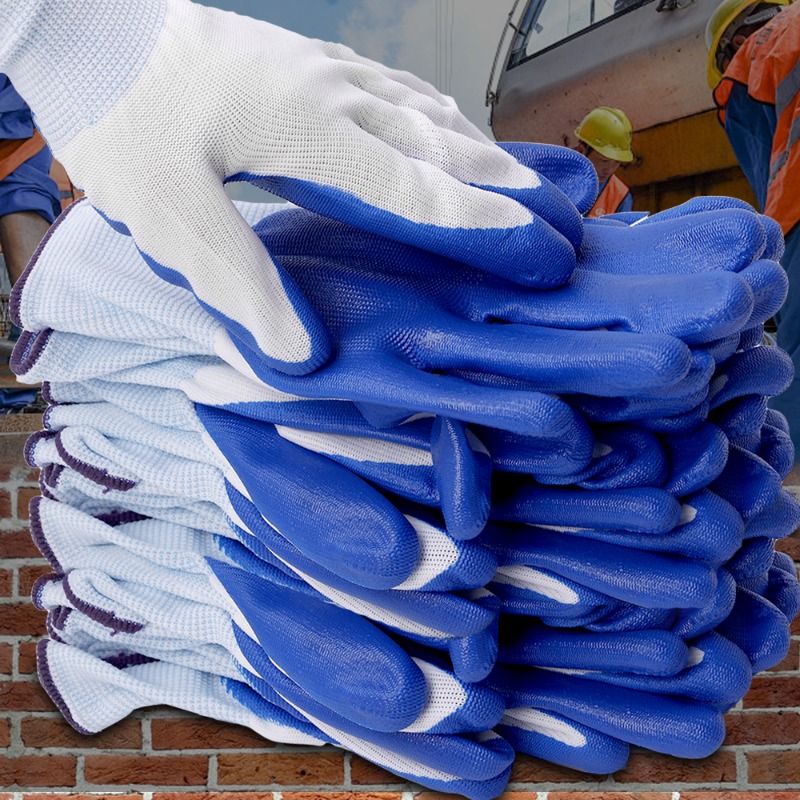 1/12pair Working Gloves Premiu - Nitrile Mechanic Glove ulasan dan harga