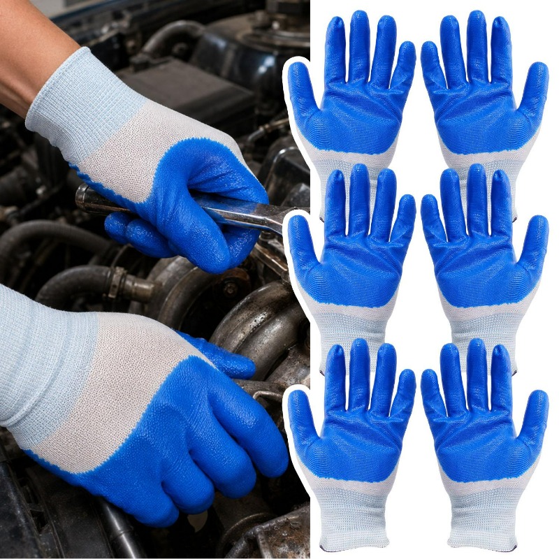 1/12pair Working Gloves Premiu - Nitrile Mechanic Glove ulasan dan harga