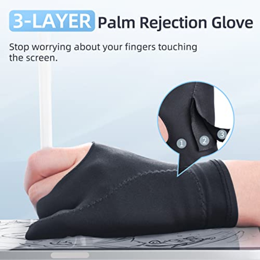 2-Pack Drawing Glove Palm Reje - Touchscreen Glove Capacitive ulasan dan harga