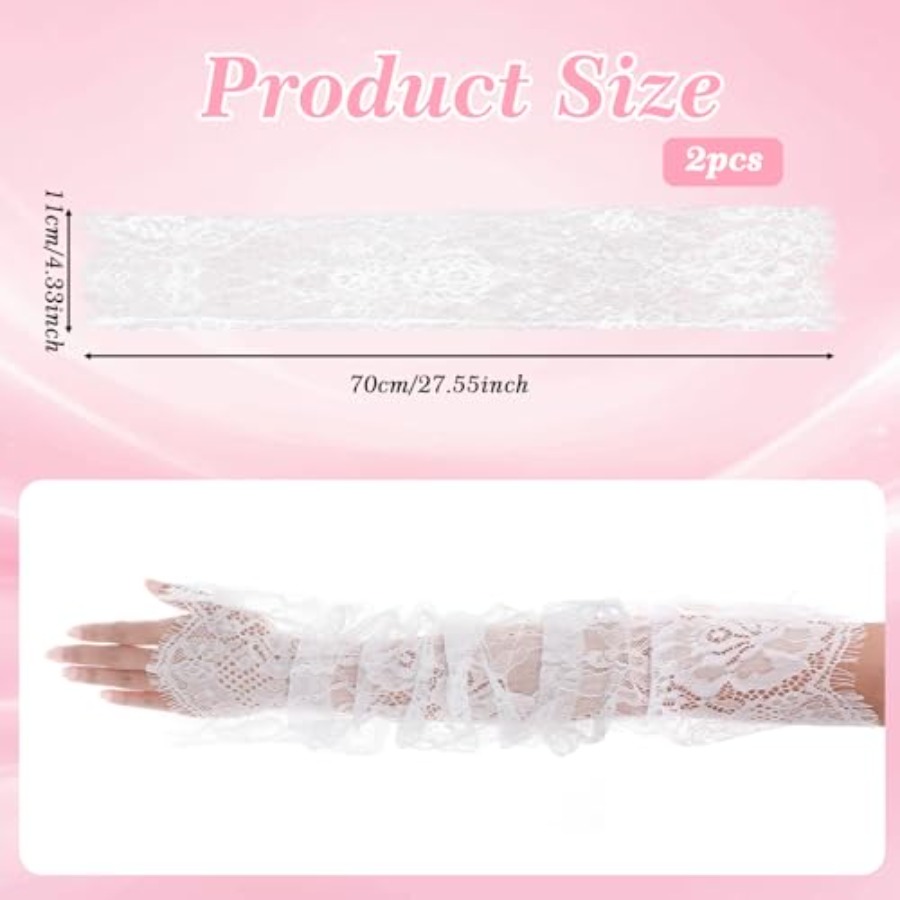 Long Sheer Lace Arm Sleeves Fo - Fingerless Glove Knit ulasan dan harga