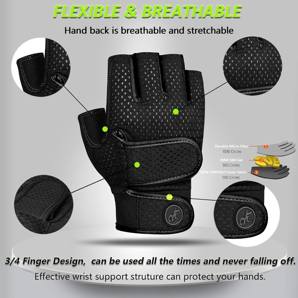 Fingerless Workout Gloves with - Workout Glove Gym ulasan dan harga