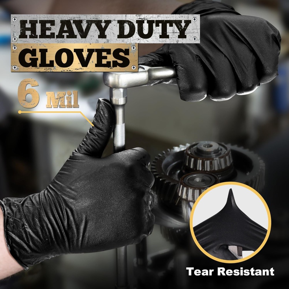 Heavy Duty Black Nitrile Glove - Nitrile Mechanic Glove ulasan dan harga