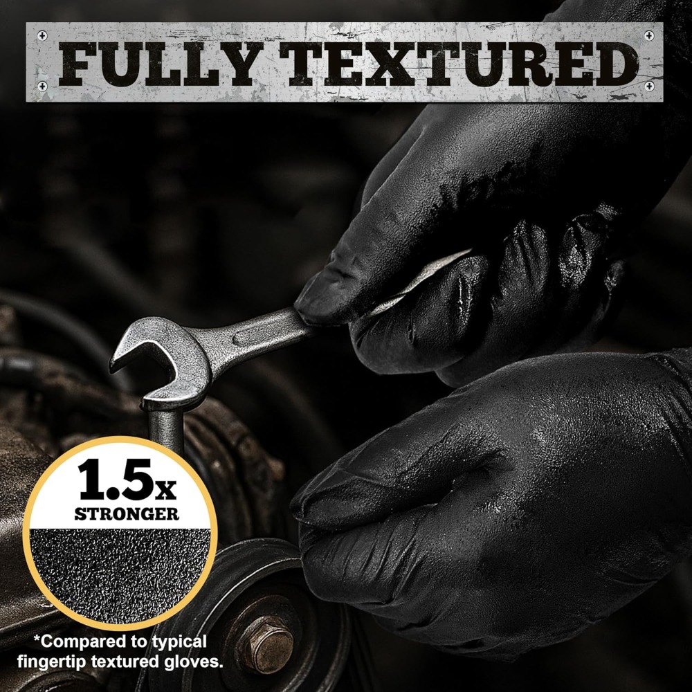Heavy Duty Black Nitrile Glove - Nitrile Mechanic Glove ulasan dan harga