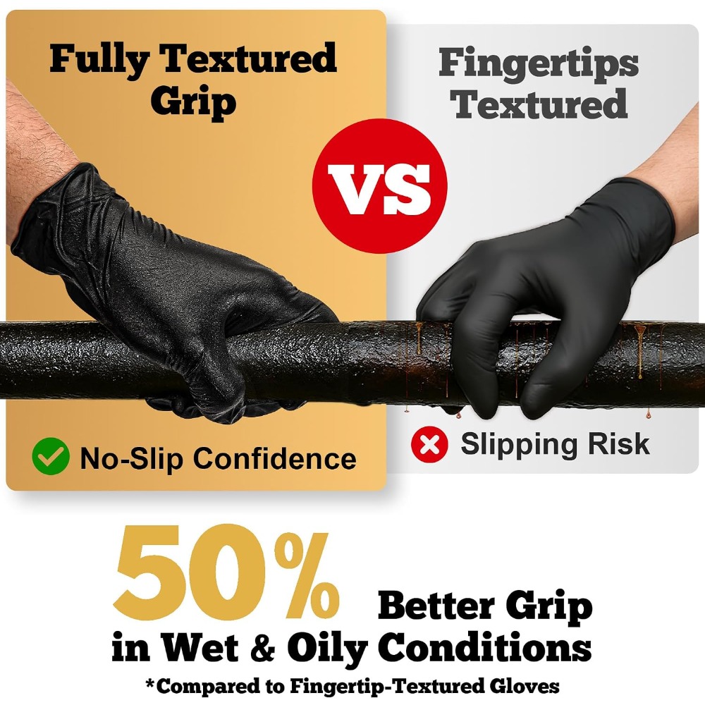 Heavy Duty Black Nitrile Glove - Nitrile Mechanic Glove ulasan dan harga