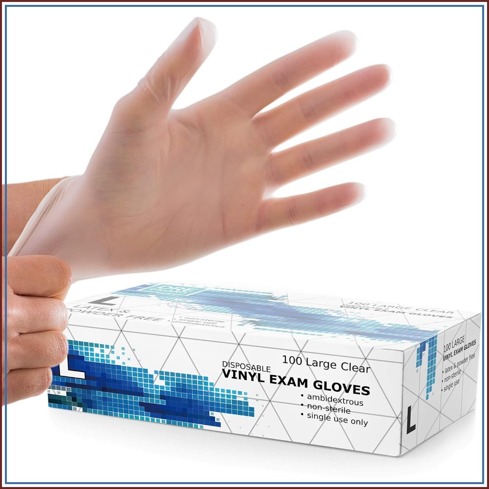 Large Vinyl Exam Gloves, 100 P - Exam Glove Nitrile ulasan dan harga