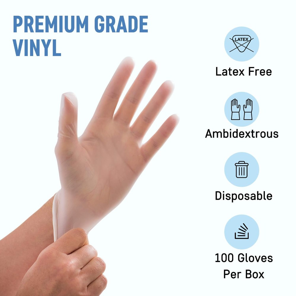 Large Vinyl Exam Gloves, 100 P - Exam Glove Nitrile ulasan dan harga