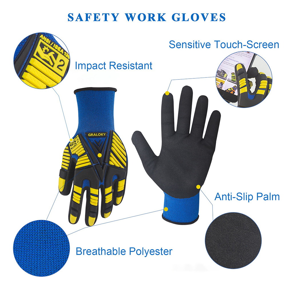 ANSI Level 2 Impact Resistant  - Work Glove Impact ulasan dan harga