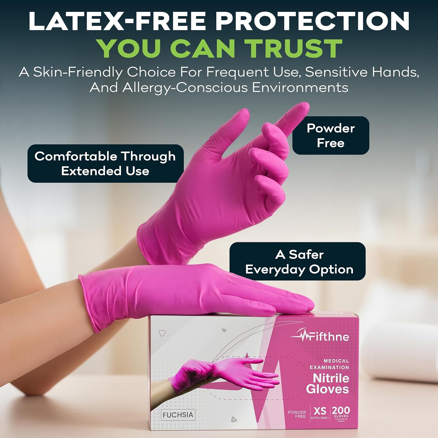 Fuchsia Hot Pink Nitrile Dispo - Exam Glove Nitrile ulasan dan harga