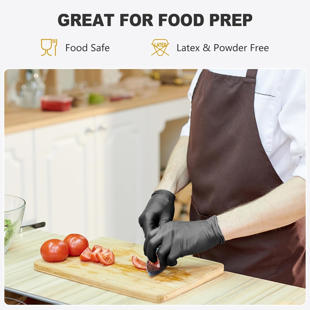 Black Vinyl Gloves, Food Grade - Rubber Glove Cleaning ulasan dan harga
