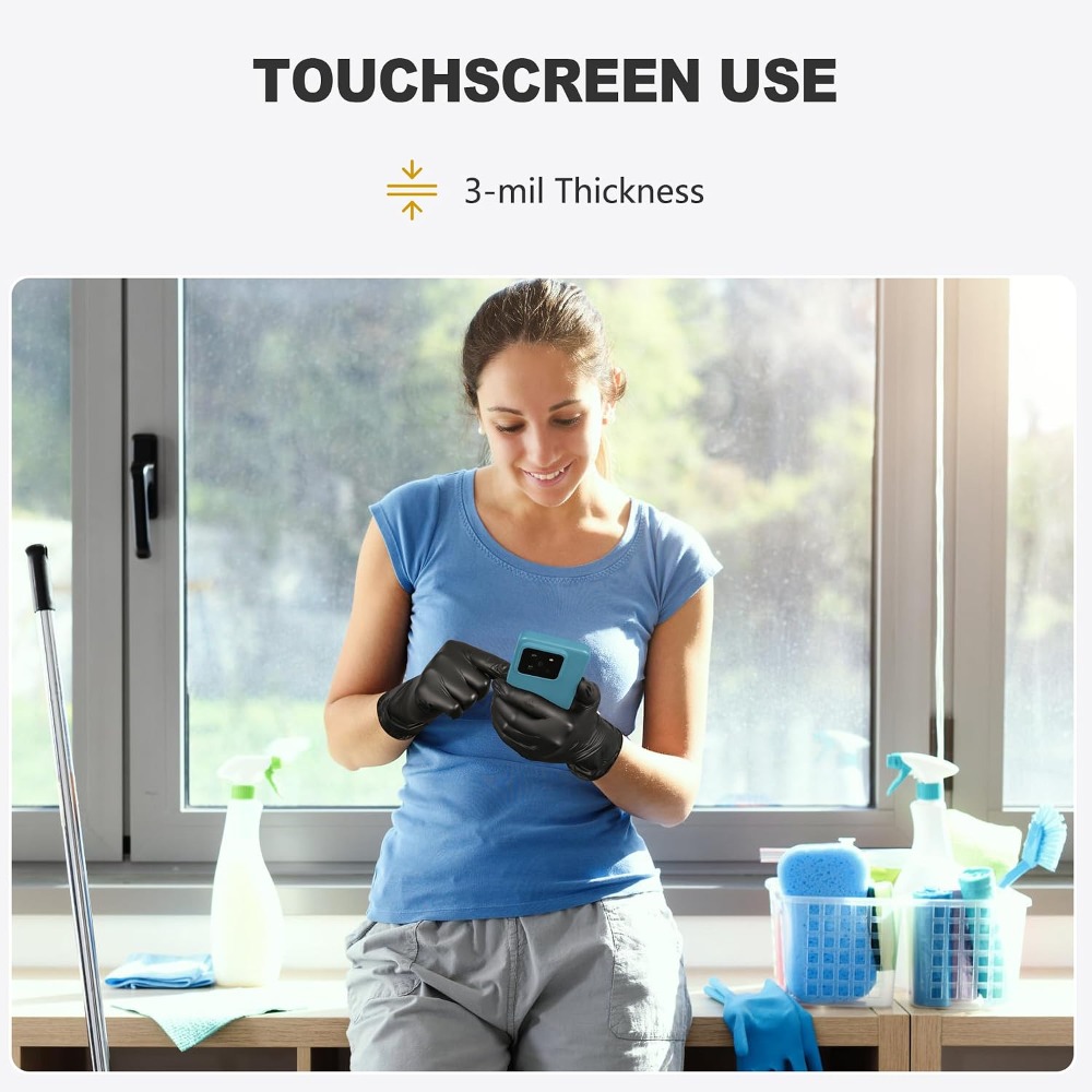 Black Vinyl Gloves, Food Grade - Rubber Glove Cleaning ulasan dan harga