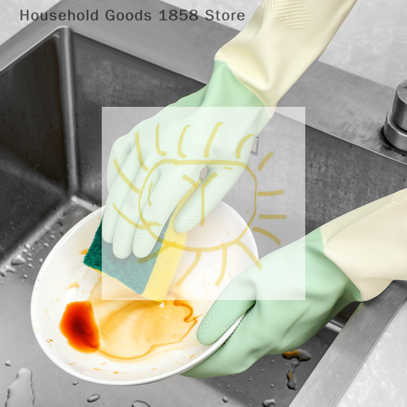 Thickened Kitchen Gloves, Dish - Dish Glove Rubber ulasan dan harga