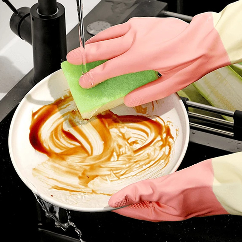 Thickened Kitchen Gloves, Dish - Dish Glove Rubber ulasan dan harga