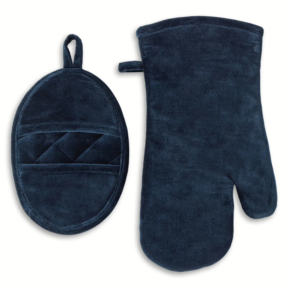 Velvet Blue 2-Piece Kitchen Ov - Heat Resistant Glove ulasan dan harga
