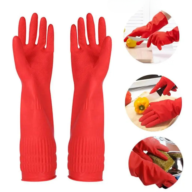 1 pair S/M/L Red Flexible Rubb - Dish Glove Rubber ulasan dan harga