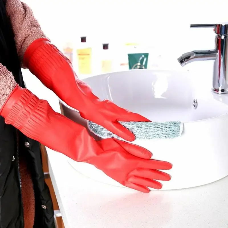 1 pair S/M/L Red Flexible Rubb - Dish Glove Rubber ulasan dan harga