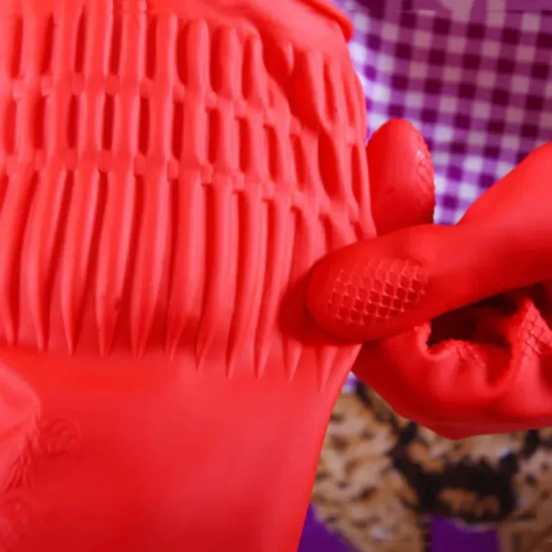 1 pair S/M/L Red Flexible Rubb - Dish Glove Rubber ulasan dan harga