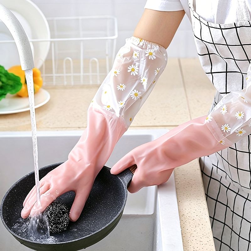 A Pair of New Long-Sleeved Rub - Dish Glove Rubber ulasan dan harga