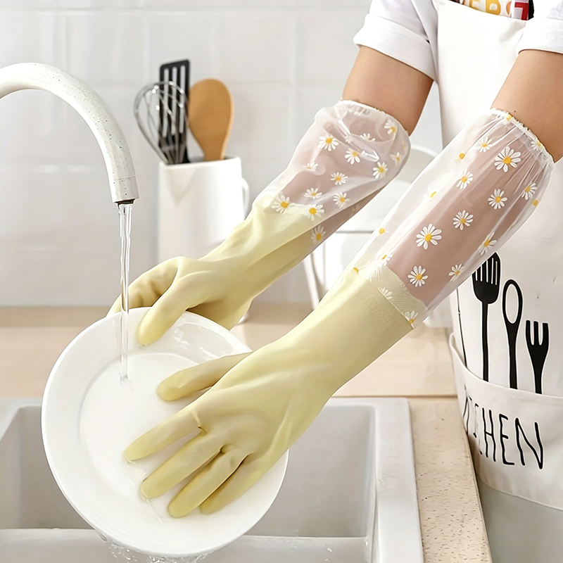 A Pair of New Long-Sleeved Rub - Dish Glove Rubber ulasan dan harga