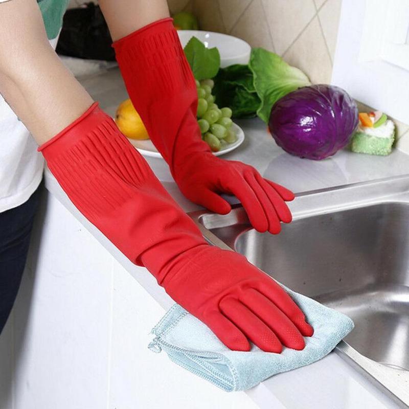 38cm Long Cuff Latex Rubber Gl - Dish Glove Rubber ulasan dan harga