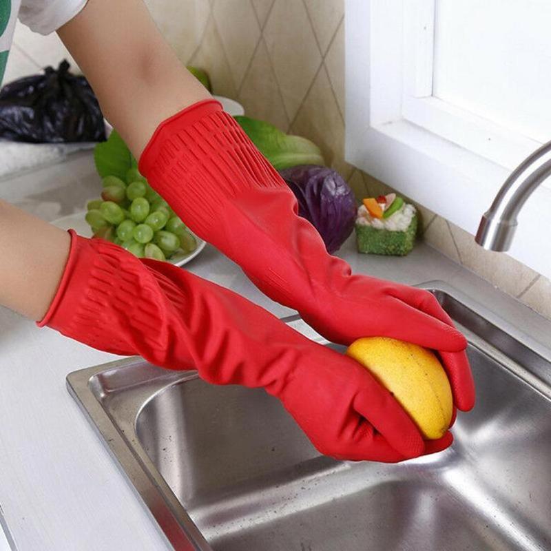 38cm Long Cuff Latex Rubber Gl - Dish Glove Rubber ulasan dan harga