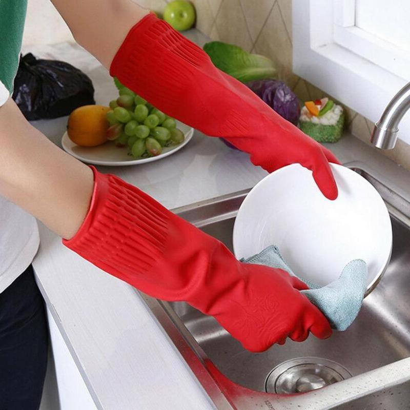 38cm Long Cuff Latex Rubber Gl - Dish Glove Rubber ulasan dan harga