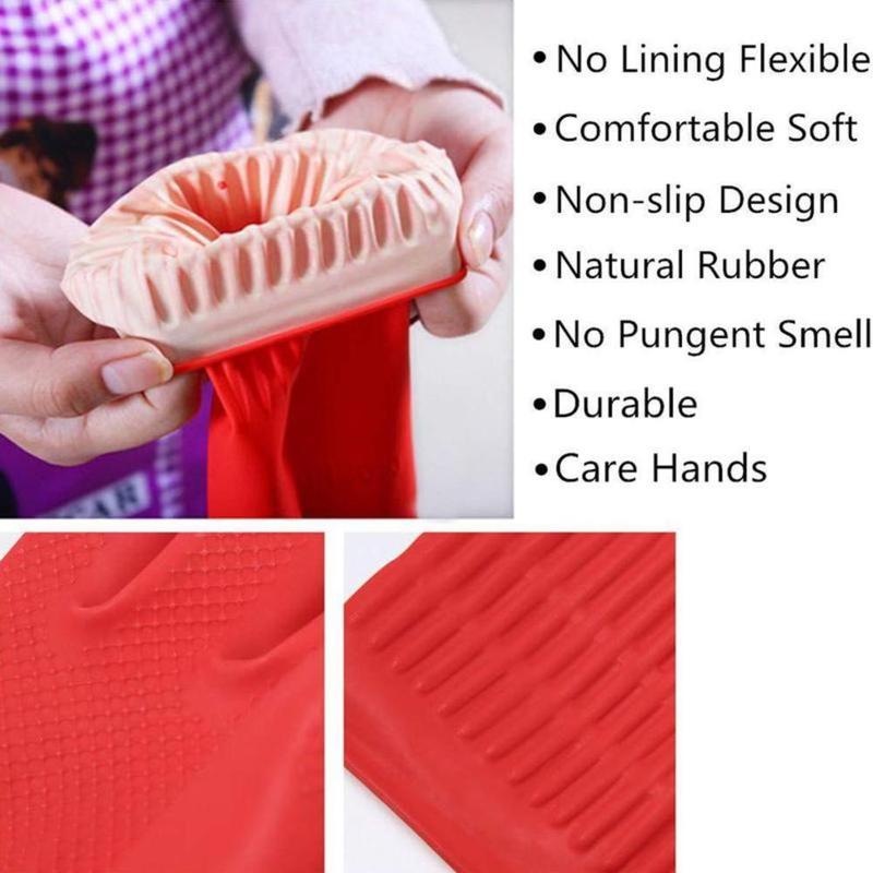 38cm Long Cuff Latex Rubber Gl - Dish Glove Rubber ulasan dan harga