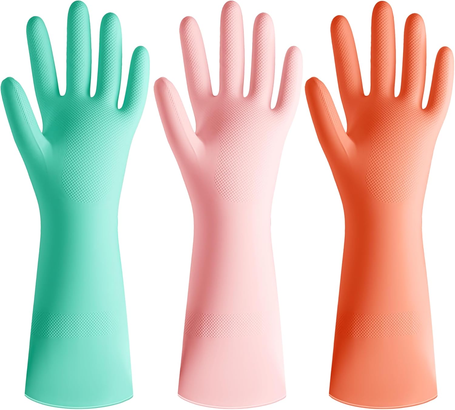 3 Pairs Colorful Rubber Dishwa - Rubber Glove Cleaning ulasan dan harga