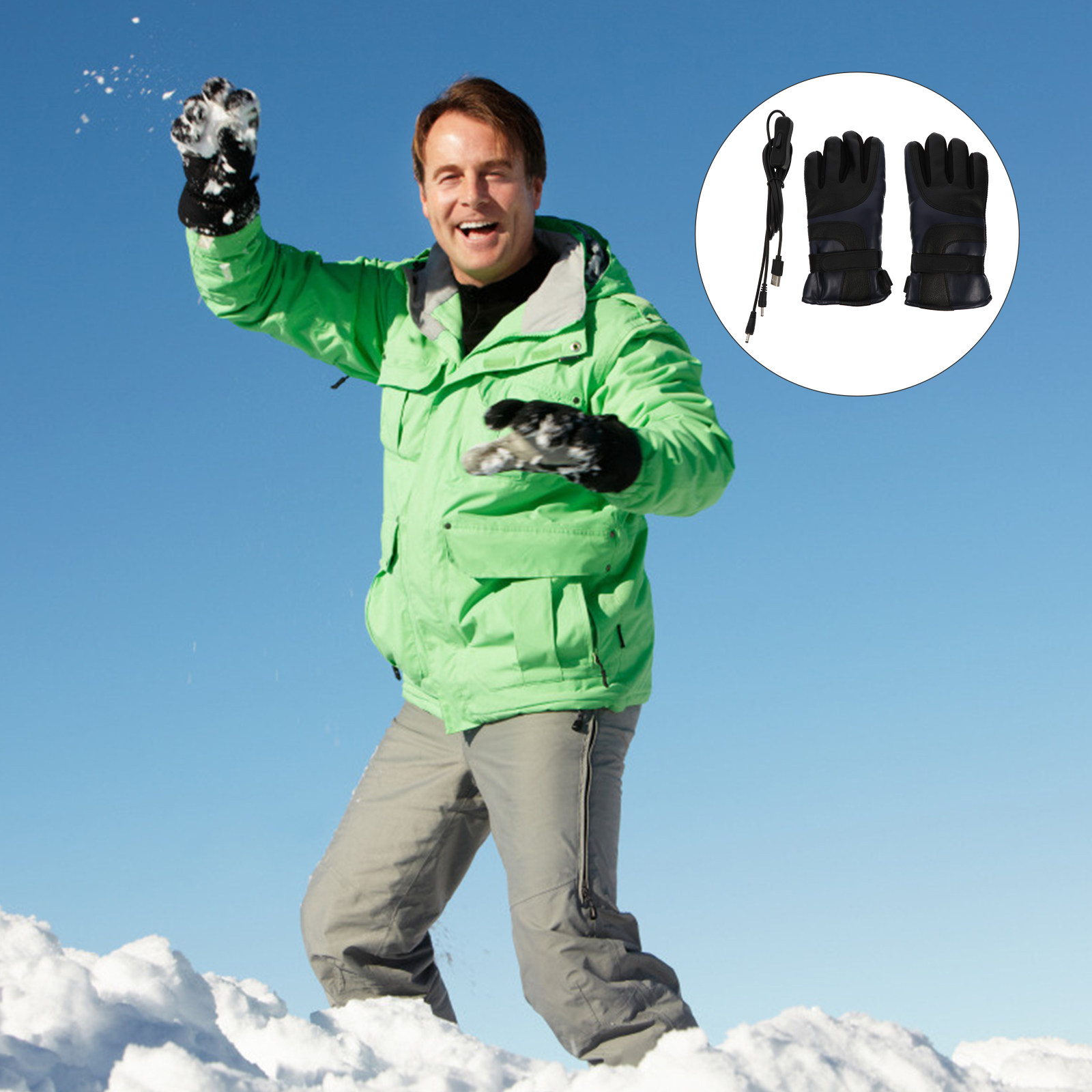 1Pair USB Rechargeable Heated  - Winter Glove Insulated ulasan dan harga