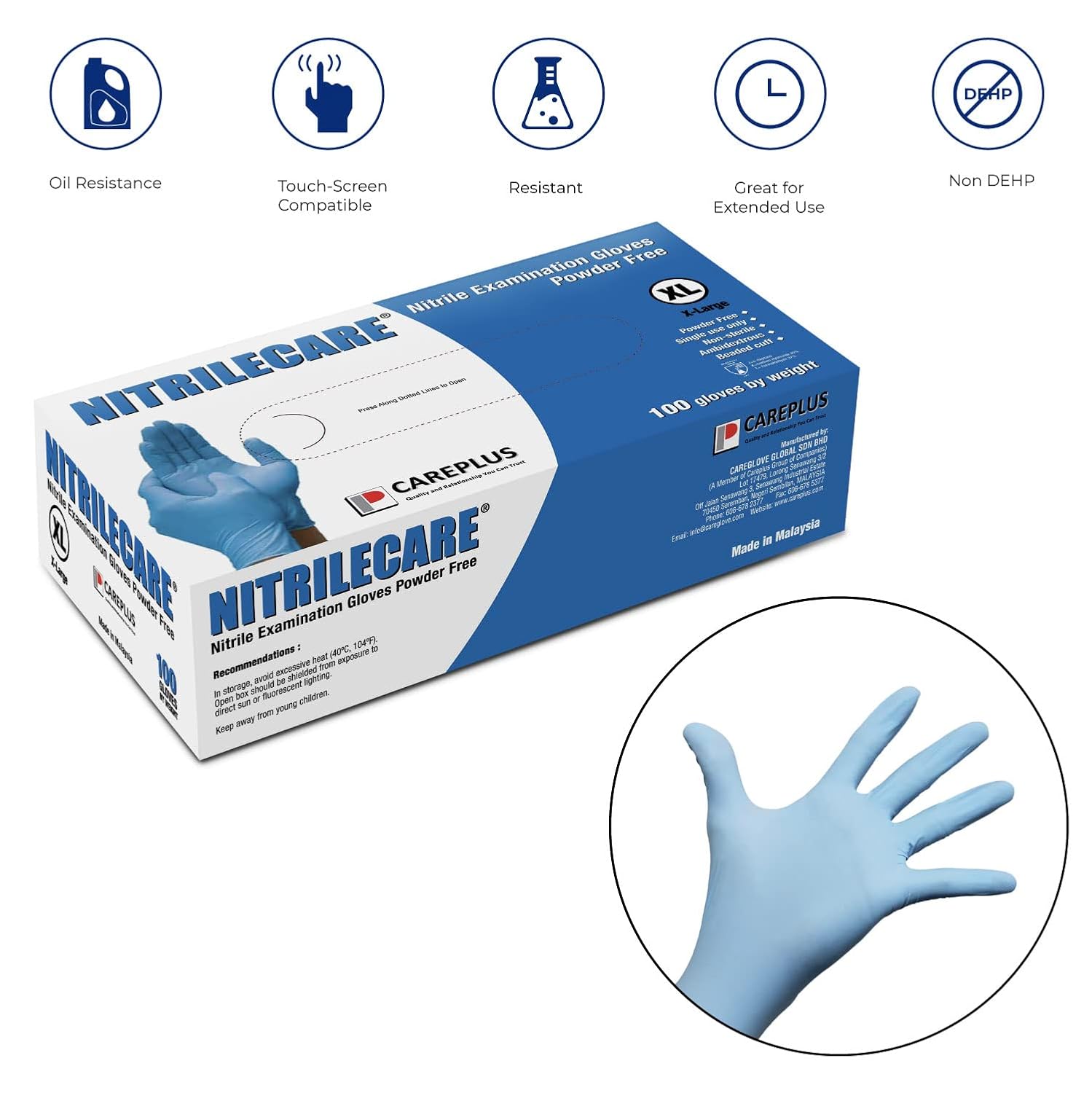 NITRILECARE Blue Nitrile Exam  - Exam Glove Nitrile ulasan dan harga